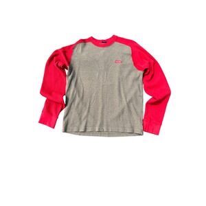 Abercrombie & Fitch Mens Long Sleeve Ribbed Muscle Shirt Olive Green Red XL